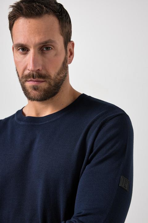 Produktbild JP1880 Pullover, leichter Feinstrick, Badge, Rundhalsausschnitt (3XL)