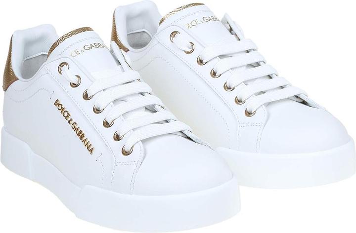 Produktbild Dolce & Gabbana portofino sneakers in white leather with logo pearl (39)