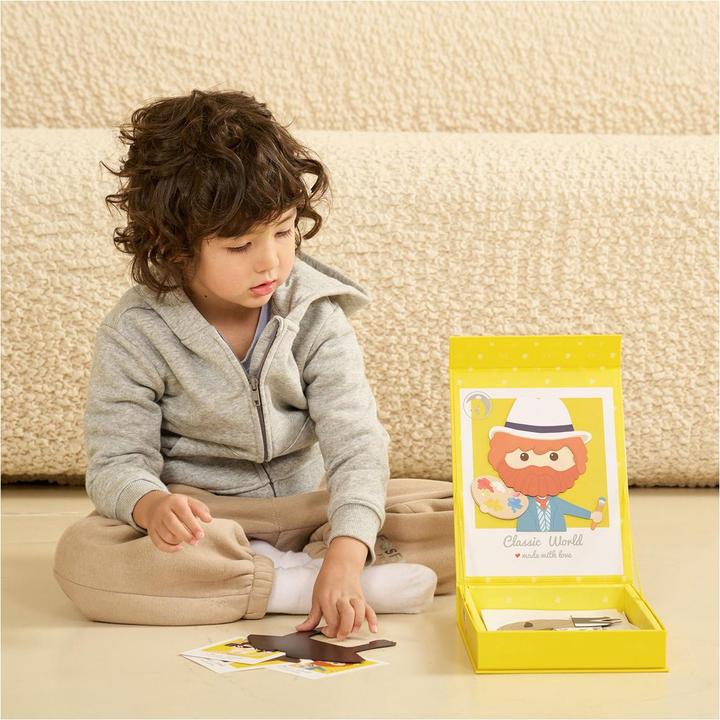 Image du produit Classic World Pochette magnétique avec visages de photos, jaune (32 pièces)