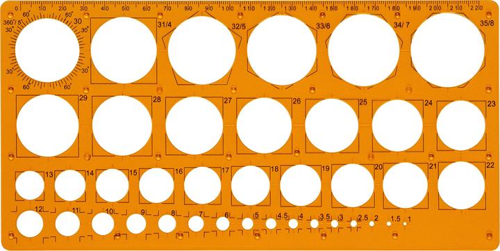 Immagine prodotto Maped Kreisschablone, 1 - 35 mm, 39 Kreise (350 mm)