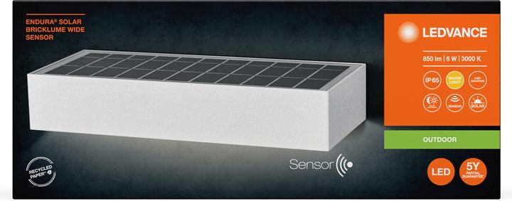 Actual product image Ledvance Endura Style Solar Bricklume Sensor Wide White (850 lm, IP65)