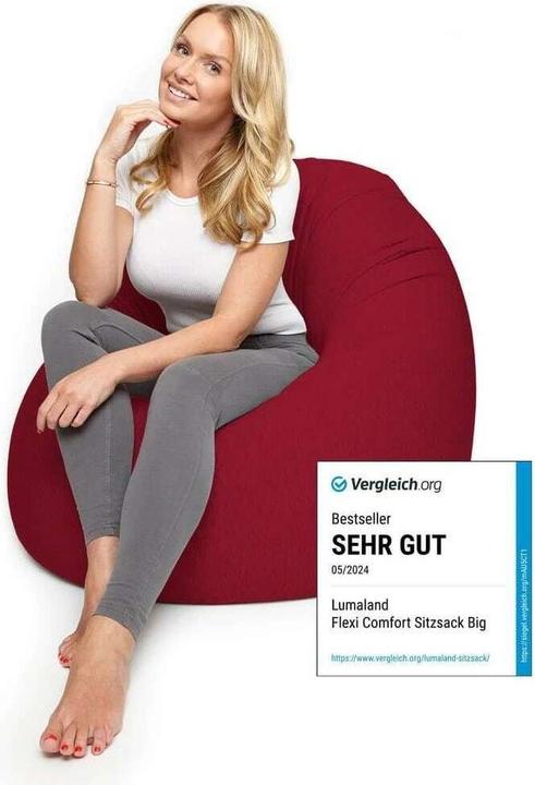 Actual product image Lumaland Sitzsack Flexi Comfort 320 L, Rot
