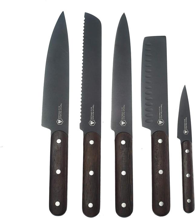 Produktbild Laguiole Set 5 Kitchen Knives Blk Blade/ Handle Wenge