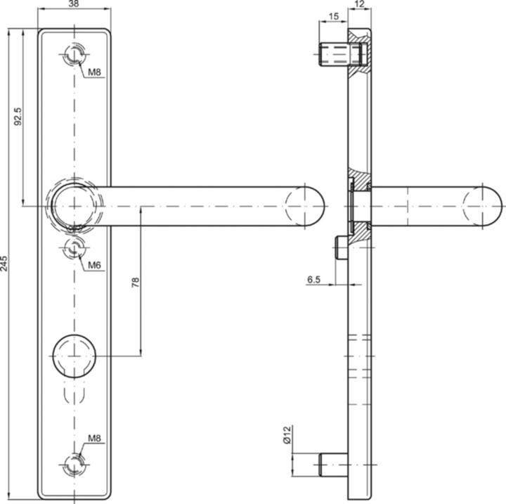 Produktbild MSL Türschilder mit Drücker 5973 (Türgriff)