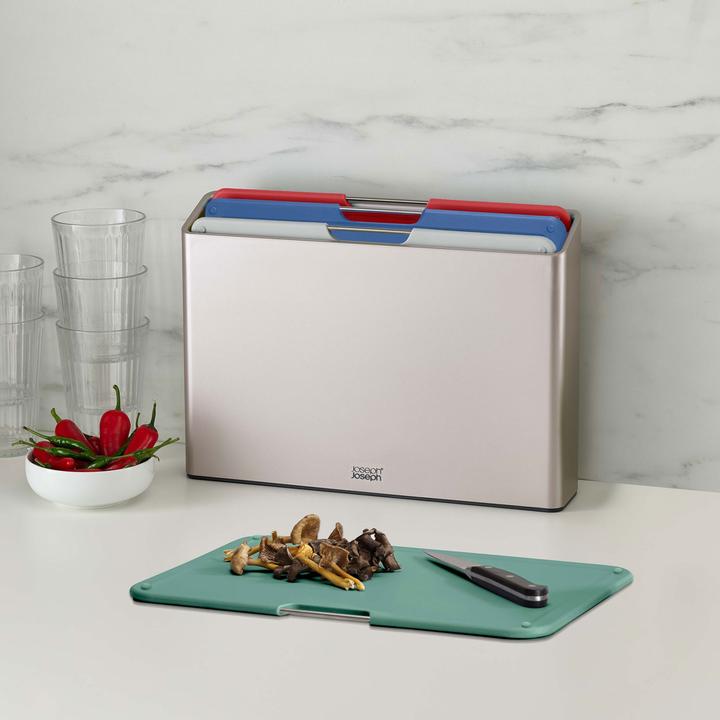 Image du produit Joseph Joseph Folio Chopping Board Set of 4, Large- Silver/Coast