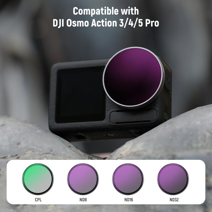 Image du produit Neewer 4-pack Filter compatible with DJI Action 3/4/5 (CPL/ND8/ND16/ND32)