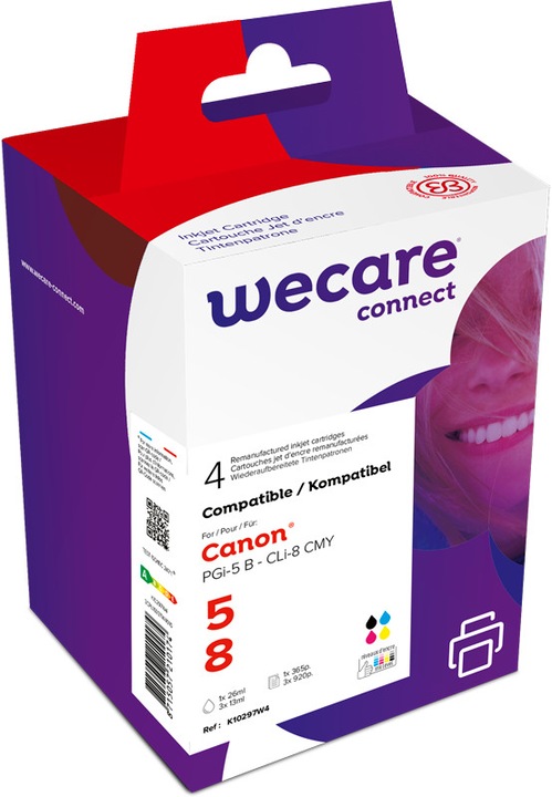 Immagine prodotto Wecare Multipack ricostruito BKCMY PGI5/CLI8 per Canon PIXMA iP5200 26/3x13ml (CMYK)