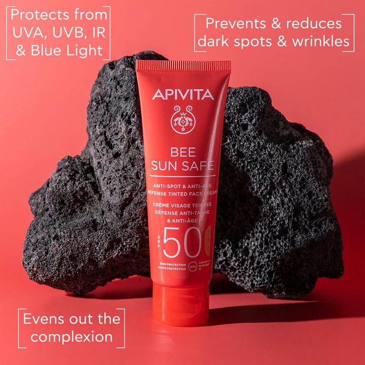 Actual product image Apivita BEE Sun Safe Anti-Spot and Anti-Ageing Cream SPF50 with Color 50 ml (Sun cream face, SPF 50, 50 ml)