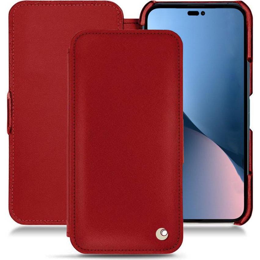 Noreve Lederschutzhülle horizontal (Apple iPhone 14 Plus), Smartphone Hülle, Rot