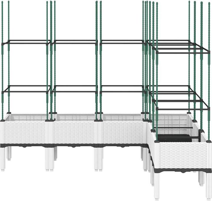 Image du produit vidaXL Bac à plantes avec treillis PP