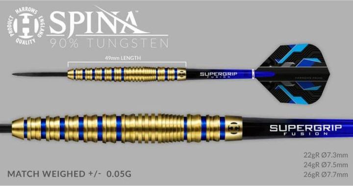Image du produit Harrows Spina Gold 90% Steeltip Darts (26 g)