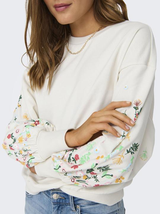 Produktbild Only Normal geschnitten Rundhals Gerippte Ärmelbündchen Tief angesetzte Schulter Sweatshirt Sweatshirt (XS)