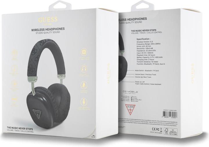 Actual product image Guess PU Leather 4G Triangle Logo (No noise cancellation, 32 h, Wireless)