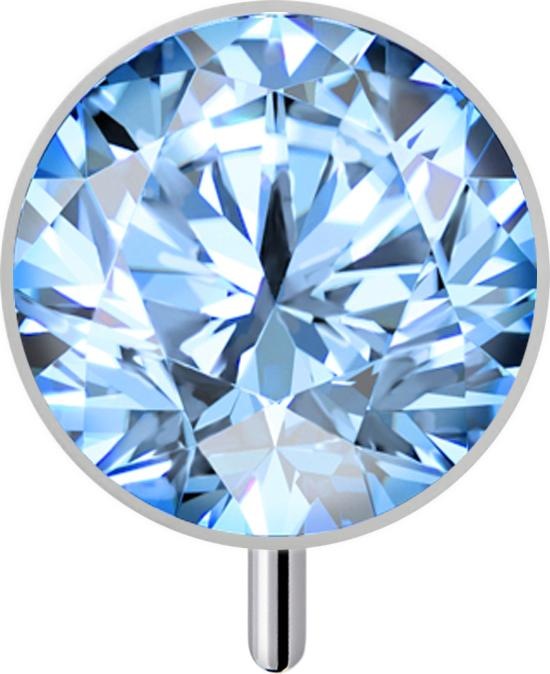 Immagine prodotto Star Piercing Emisfero Threadless in argento con cristalli color acqua (senza ottone, Titanio G23)