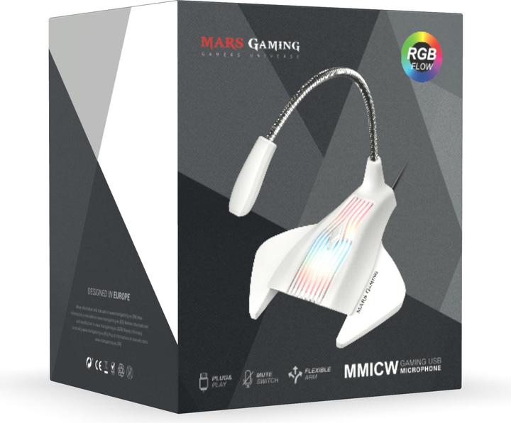 Actual product image Mars Gaming Microphone Sur Pied Mmic RGB (Blanc)