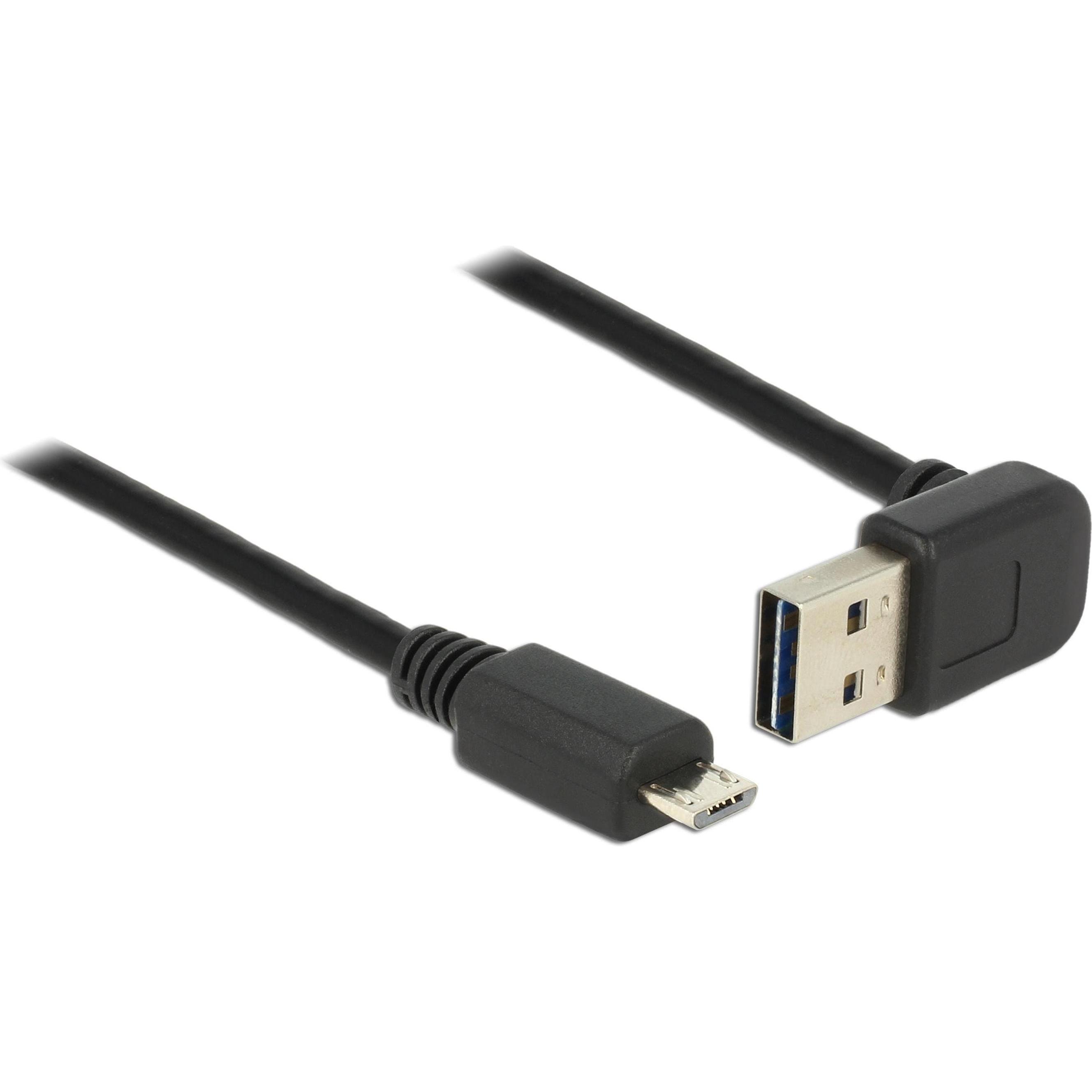 Delock USB2.0-Kabel Easy A-MicroB: 5m, schwarz (5 m, USB 2.0), USB Kabel
