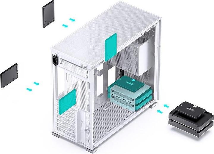 Produktbild Jonsbo D41 MESH White (ATX, DTX, mATX, Mini-ITX)