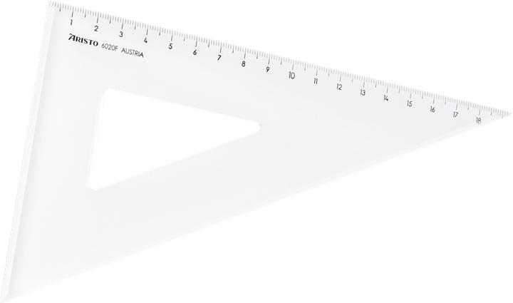Actual product image Aristo Triangle 60 degrees with bevelled acrylic 226mm transparent (22.60 cm, Plastic)