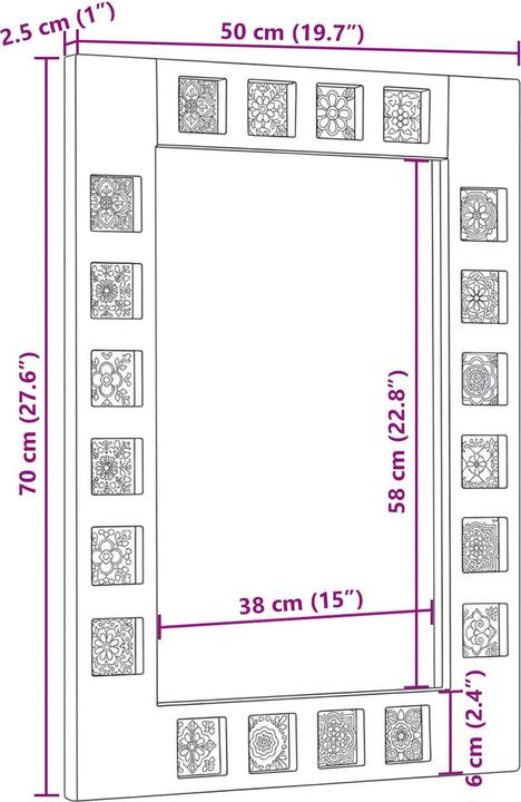 Produktbild vidaXL Badezimmer Spiegel (70 x 3 cm)
