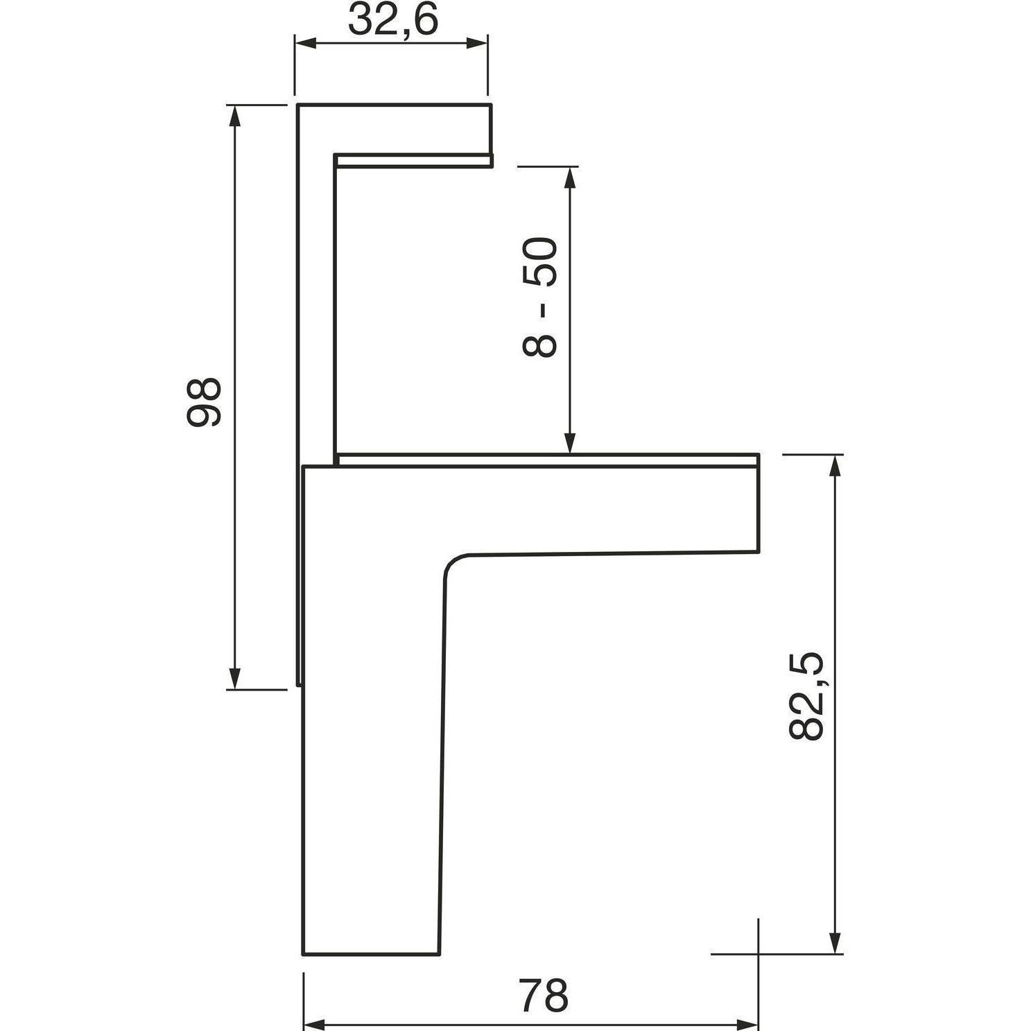 Thumbnail - Grimme, Möbelausstattung, Tablar-Klemmträger Bodenträger TS Materialstärke 8-50 mm Zamak schwarz matt (1 Stk.)