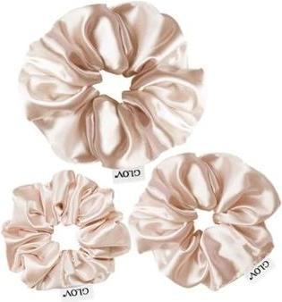 Produktbild Glov Trio Satin Scrunchies Champagne - Set Of Three Stylish Scrunchies (Haargummi)