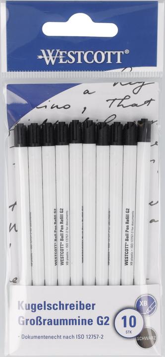 Image du produit Acme Made Mine de stylo à bille Westcott G2 E-733493 00 plastique noir 10p. (Noir, 0.70 mm, 10 pcs)