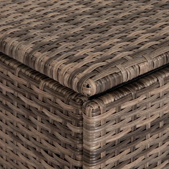 Produktbild Outsunny Polyrattan Auflagenbox Stahl, PE-Rattan Sand