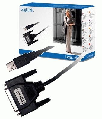 Immagine prodotto LogiLink Adattatore USB 2.0 a D-Sub 25-pin parallelo St/Bu 1.8m (1.80 m, Parallelo (stampante))