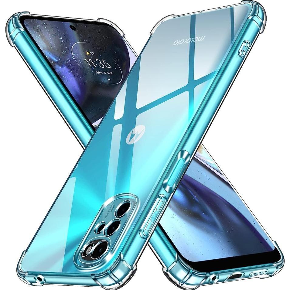 Screenguard Motorola Moto G22 Hülle Crystal Soft Airbag Bumper (Motorola Moto G22), Smartphone Hülle, Transparent