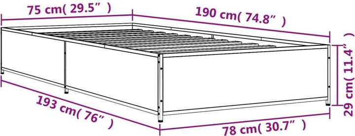 Image du produit vidaXL Bettgestell (75 x 190 cm)