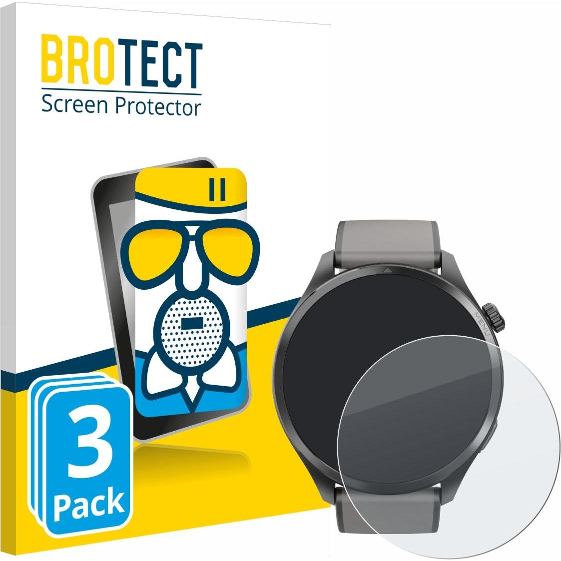 BROTECT Schutzglas Schutzfolie Displayschutz Display Schutz Glas Folie matt, Smartwatch Schutzfolie, Grau