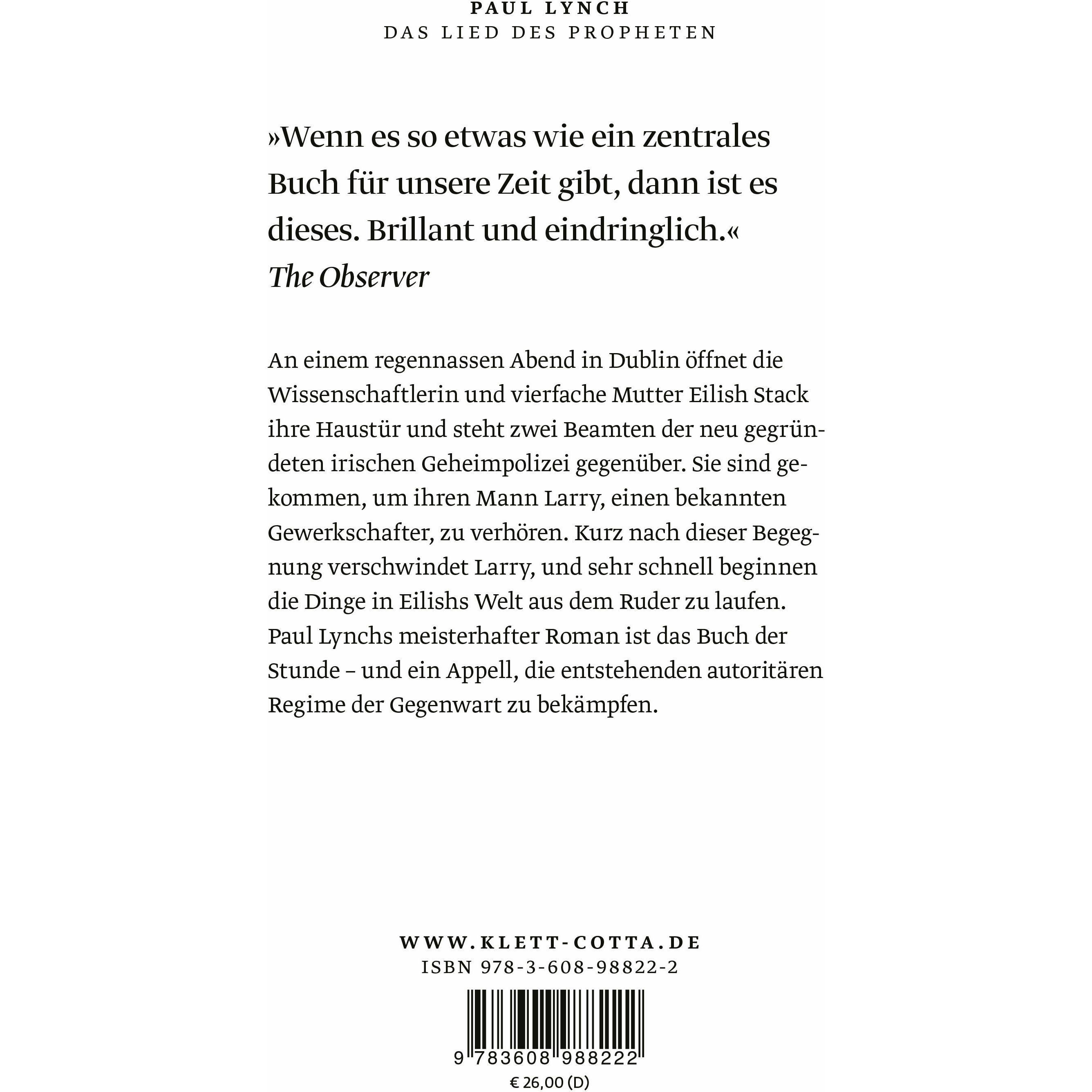 Thumbnail - Das Lied des Propheten, Belletristik von Paul Lynch