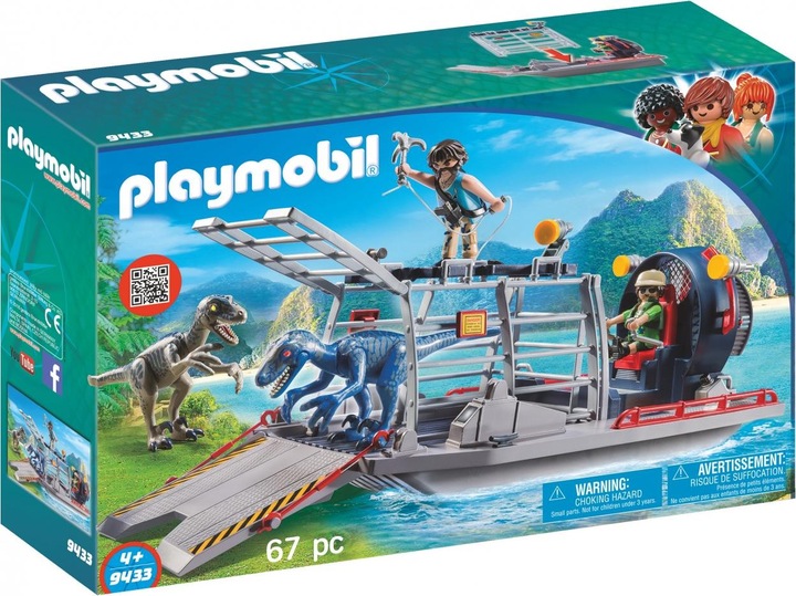 Produktbild Playmobil Propellerboot mit Dinokäfig (9433)