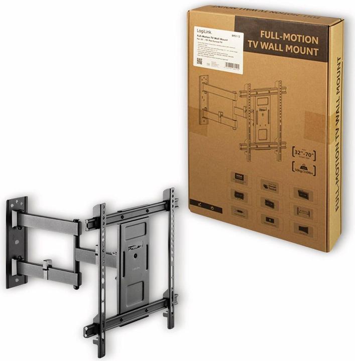 Produktbild LogiLink Klammer für LCD-TV / gekrümmter LCD-TV (full-motion) (Wand, 50 kg, 32" - 70")