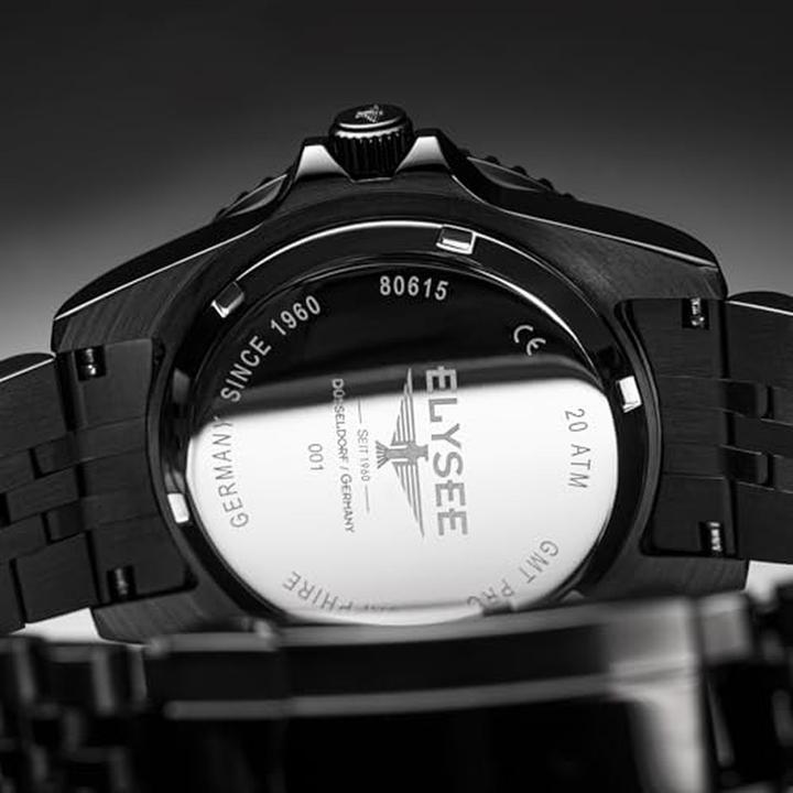 Actual product image Elysee GMT Pro Second Time Zone, Screw-Down Crown, Luminous Hands, Date Display (40 mm)