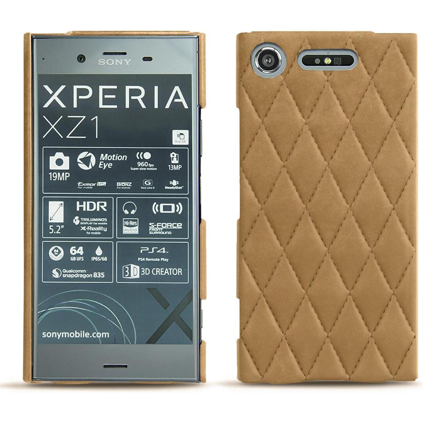 Noreve Lederschutzhülle (Sony Xperia XZ1), Smartphone Hülle, Braun