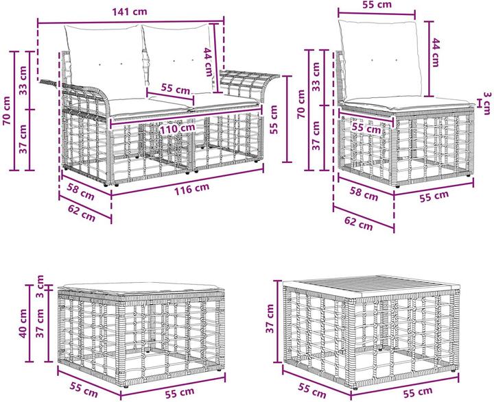 Produktbild vidaXL Outdoor-Sofagarnitur