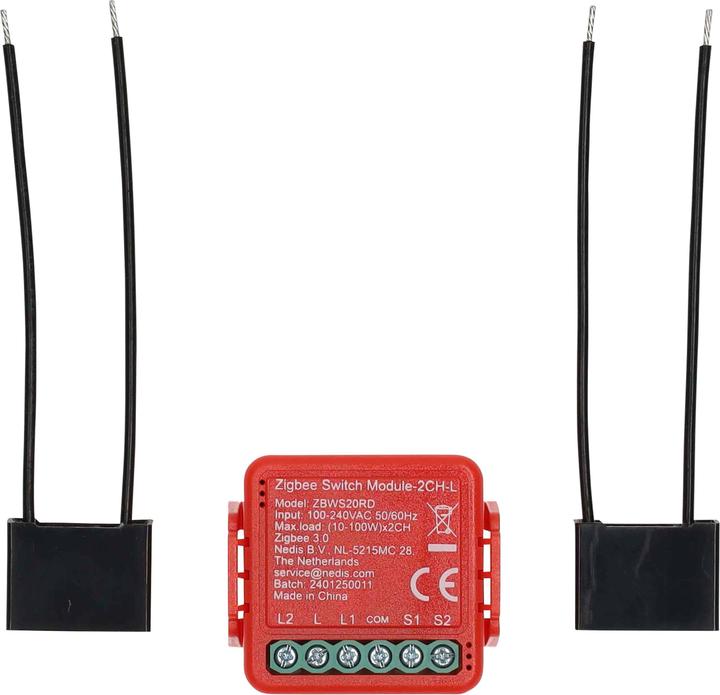 Productafbeelding Nedis SmartLife Power Switch | Zigbee 3.0 | 2x100 W | Klemverbinding | App beschikbaar voor: Androi