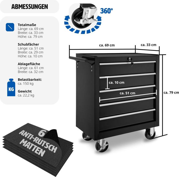 Image du produit tectake Chariot à outils (1 x)