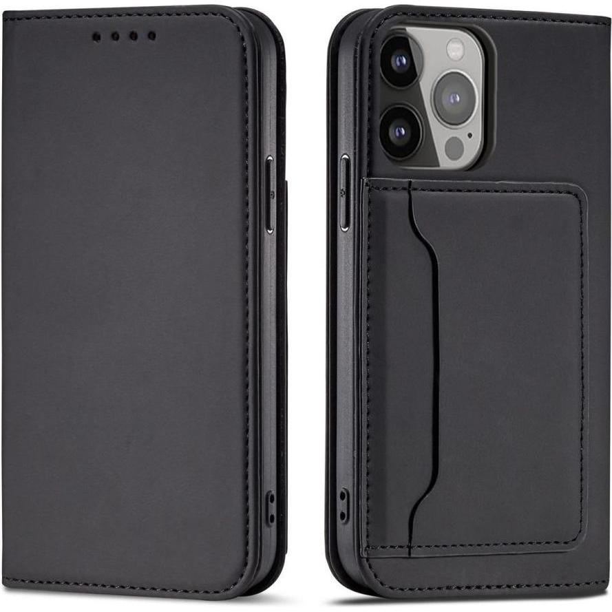 Hurtel Magnet Card Case for iPhone 13 Pro Pouch Card Wallet Card Holder Black (Apple iPhone 13 Pro), Smartphone Hülle, S...