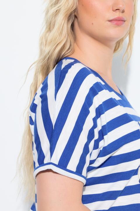 Actual product image Ulla Popken Patchwork Striped Graphic Tee (60)