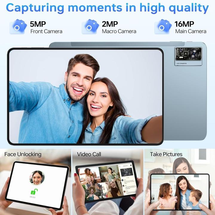 Produktbild OBA Leistungsstarkes Akku-Gaming-Tablet mit 2K IPS-Display und hochauflösender Kamera (5G, 12", 256 GB, Schwarz)