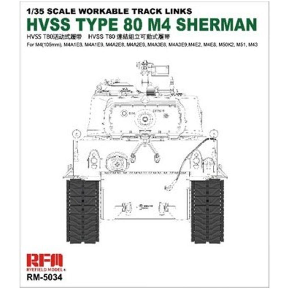 Rye Field Model Collegamenti per binari Hvss t80 per M4 Sherman