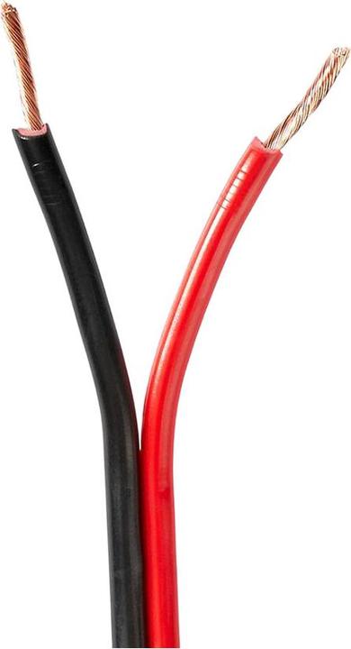 Actual product image Nedis Loudspeaker cable| 2x 1.50 mm²| copper| 100.0 m| round| PVC| Red Black| - Verlä (100 m, 1.50 mm²)