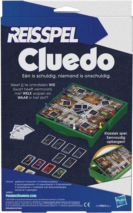 Productafbeelding Hasbro F8251Ns0 Nl Cluedo reisspel- grijp en ga (Duits, Nederlands, 3 - 6 Spelers)