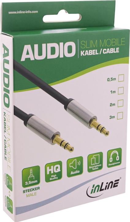 Produktbild InLine Slim Audio Klinke Kabel 3.5mm St/ST Stereo 3m (3 m, Cinch)