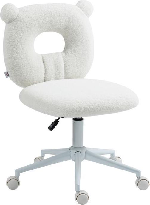 Image du produit Swisshandel24 Chaise de bureau, supporte jusqu'à 120 kg, tissu non tissé, blanc (44 - 54 cm)