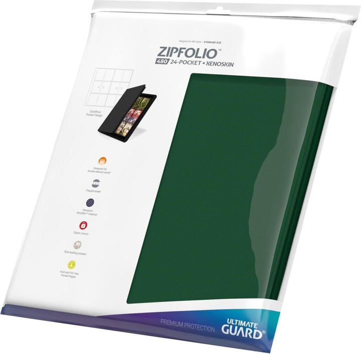 Actual product image Ultimate Guard UGD010469 - Zipfolio 480 – 24-Pocket XenoSkin (Quadrow), grün