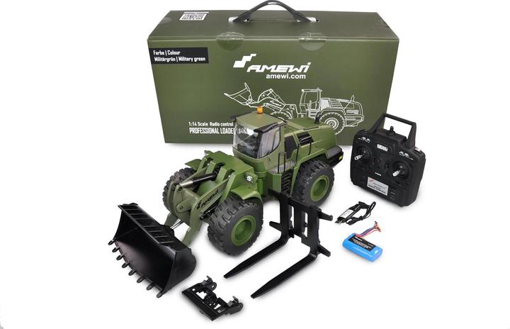 Immagine prodotto Amewi PALA G485E ME MILITARY 1:14, PEZZO IN METALLO, 10 CANALI, RTR (RTR pronto all'uso)
