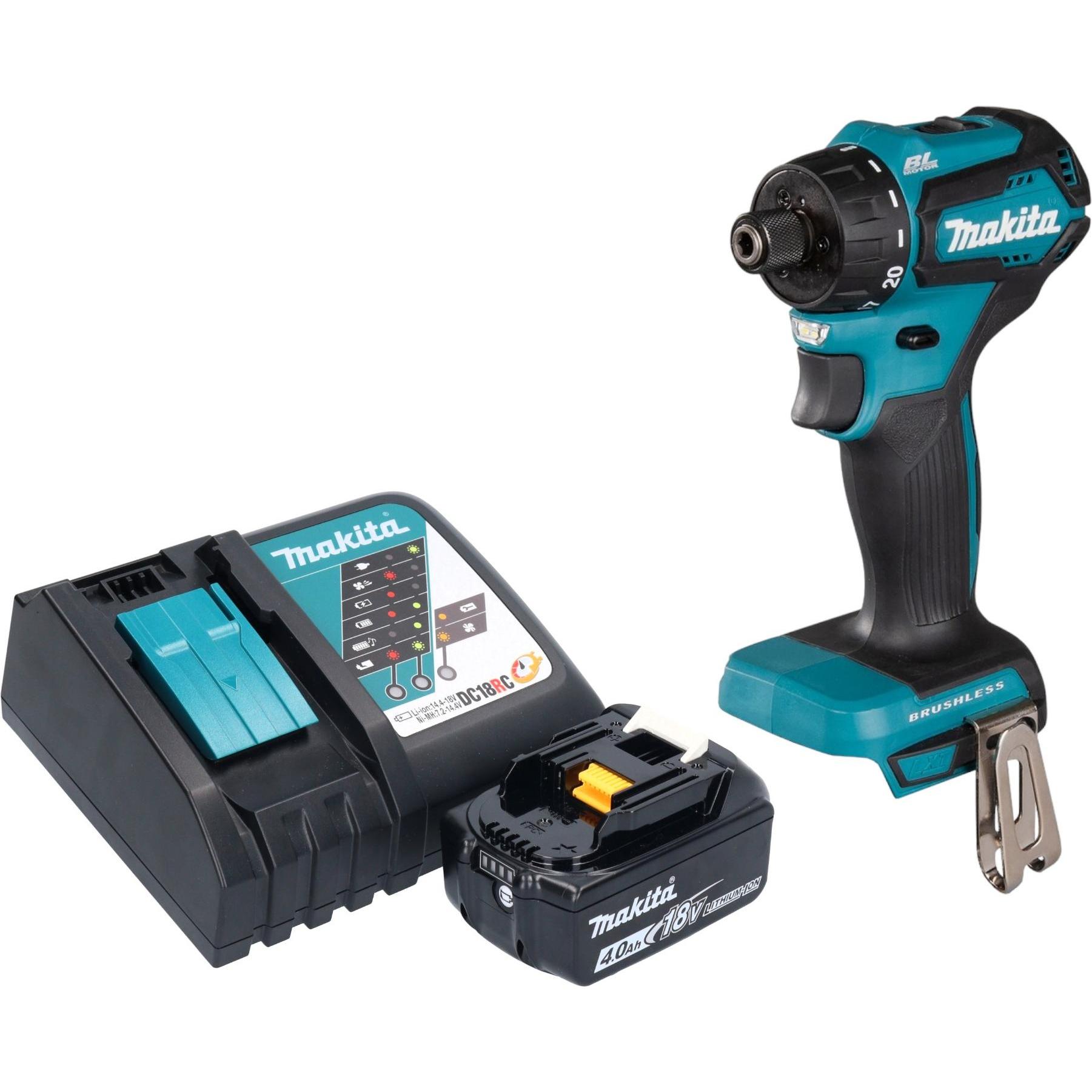 Thumbnail - Makita, Bohrmaschine + Akkuschrauber, DDF 083 RM1 Akku Bohrschrauber 18 V 40 Nm 1/4" Brushless + 1x Akku 4,0 Ah + Ladege...